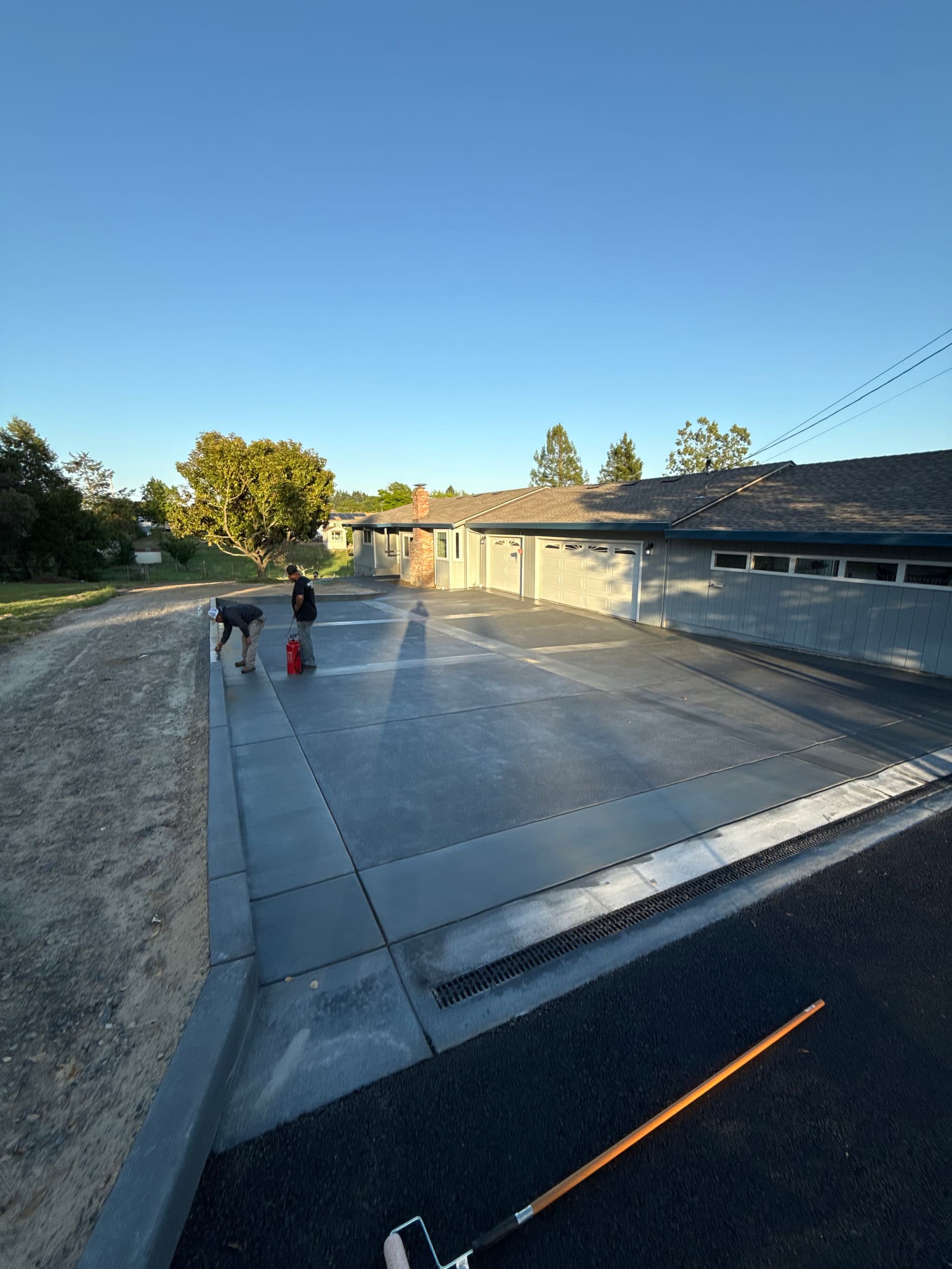 Two-Tone Concrete Driveway Finished Sharp in Sebastopol image